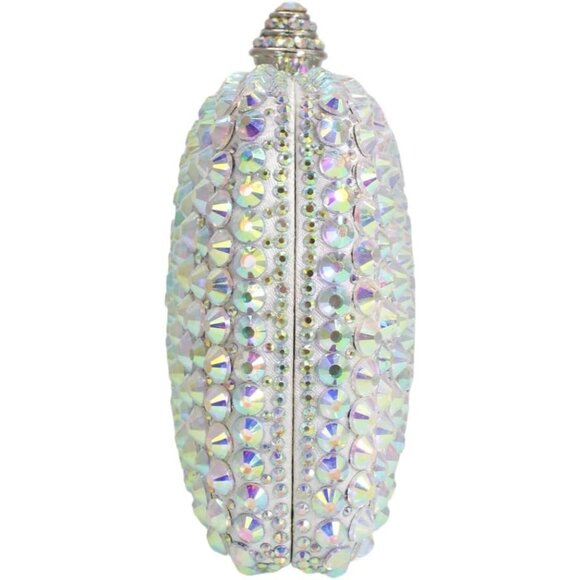 ⚡ Women's Silver Rhinestone Diamond Glitter Shining Evening Crossbody Bag - Picture 3 of 7